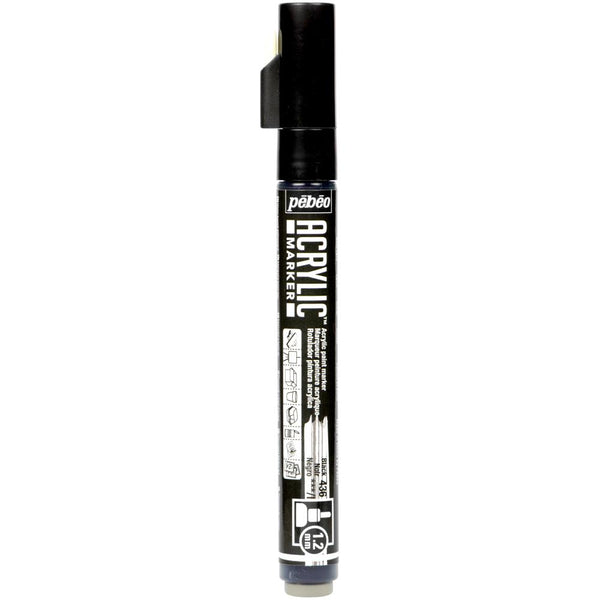 Pebeo - Acrylic Marker Fine Round Tip 1.2mm - Precious Black