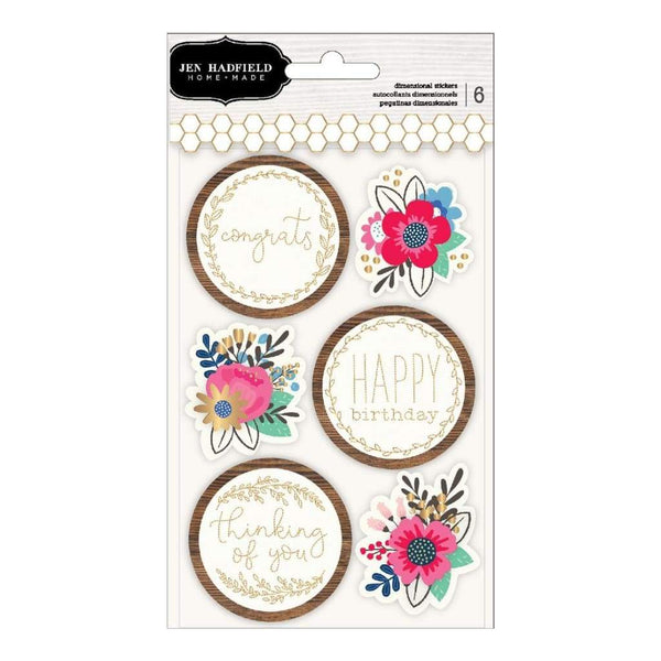 Pebbles Jen Hadfield The Bright Life Dimensional Stickers with Gold Foil Accents