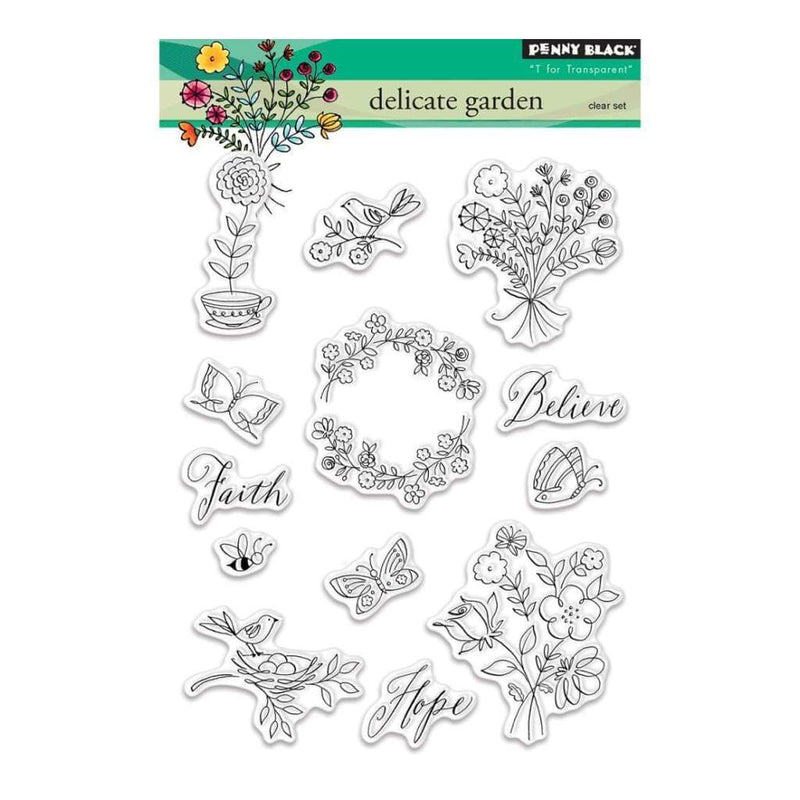 Penny Black Clear Stamps 5inch X 7inch - Delicate Garden