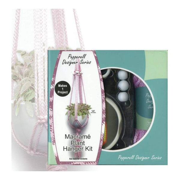 Pepperell Designer Macrame Plant Hanger Kit Pink