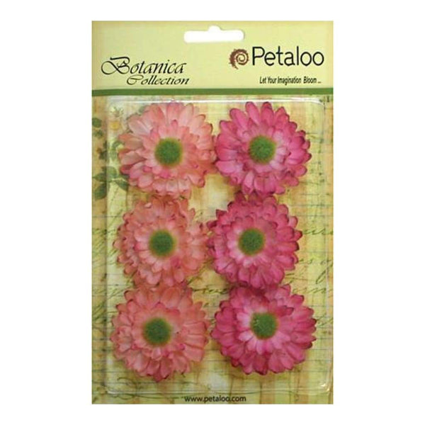 Petaloo Botanica Gerbera Daisies 1.75 Inch 6 Pack Light Pink