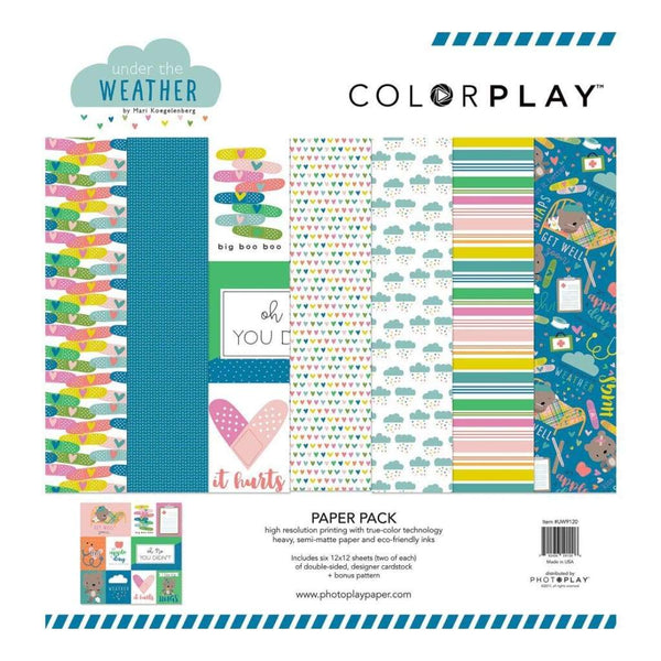 PhotoPlay ColourPlay Collection Pack 12inch X12inch Under The Weather, 6 Designs/2 Each +