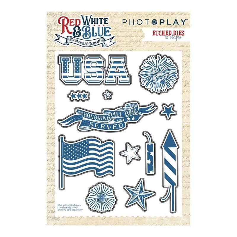 PhotoPlay - Etched Die - Red, White & Blue