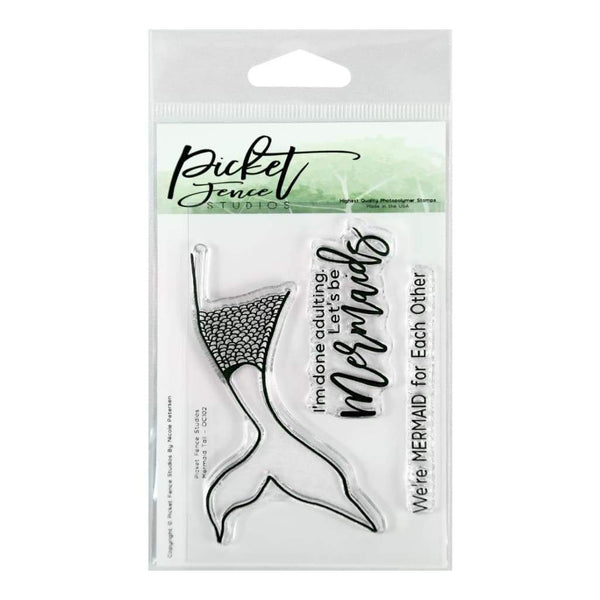 Picket Fence Studios 3 inch X4 inch  Stamp Set Mermaid Tail