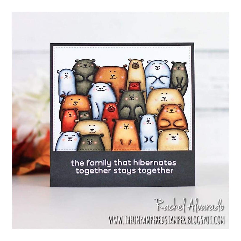 Picket Fence Studios 6 inch X6 inch  Stamp Set Bear Family