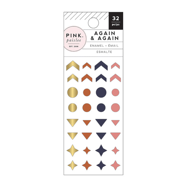 Pink Paislee - Again and Again Collection - Enamel Dots with Foil Accents