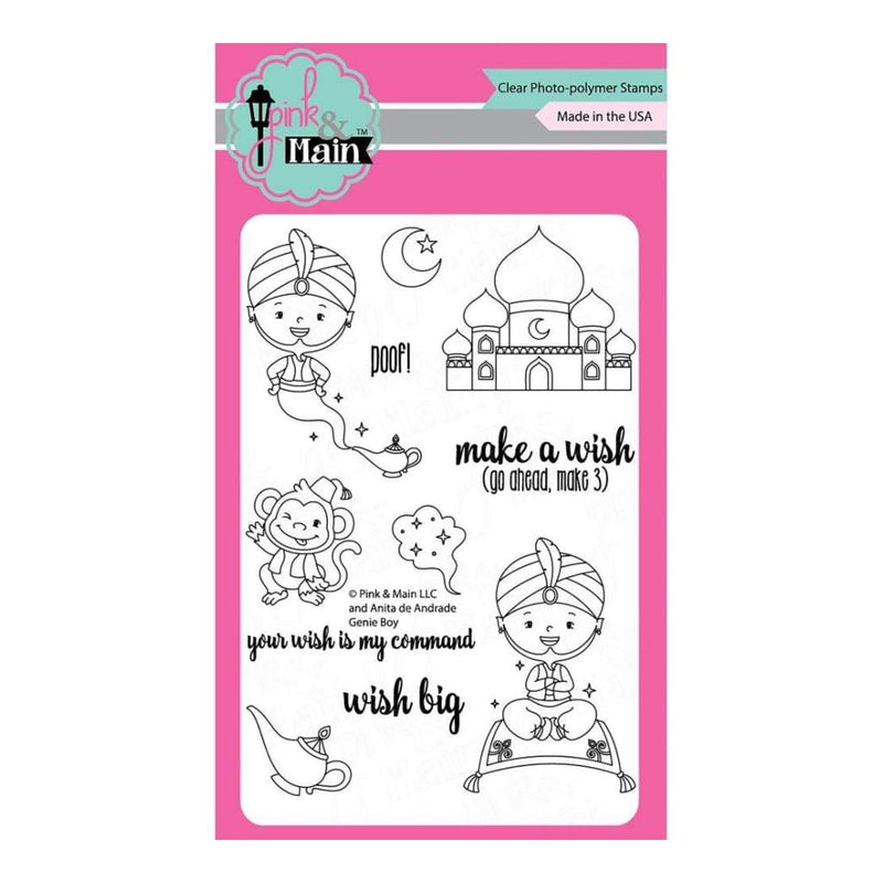 Pink & Main Clear Stamps 4 inch X6 inch Genie Boy