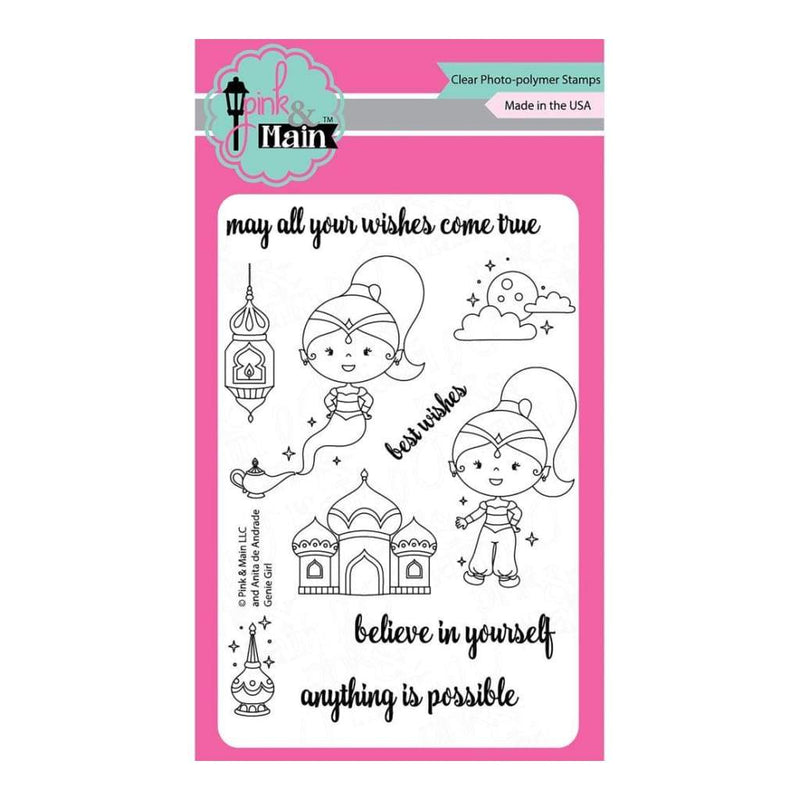 Pink & Main Clear Stamps 4 inch X6 inch Genie Girl