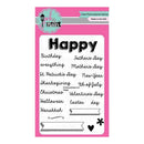 Pink & Main Clear Stamps 4Inch X6inch Happy