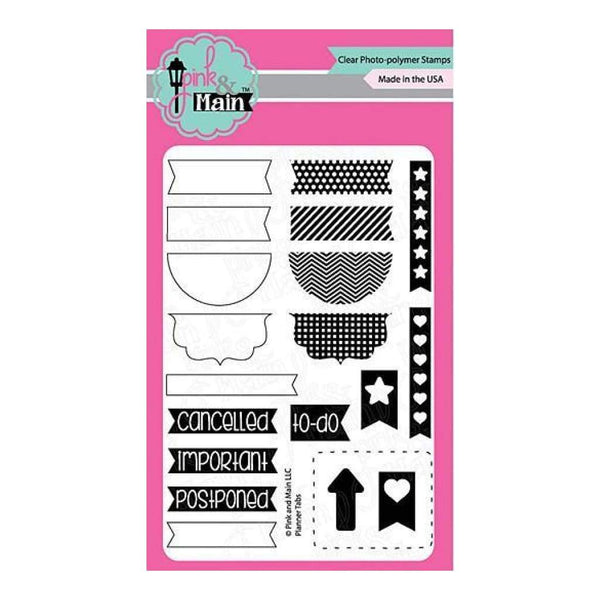 Pink & Main Clear Stamps 4Inch X6inch  Planner Tabs