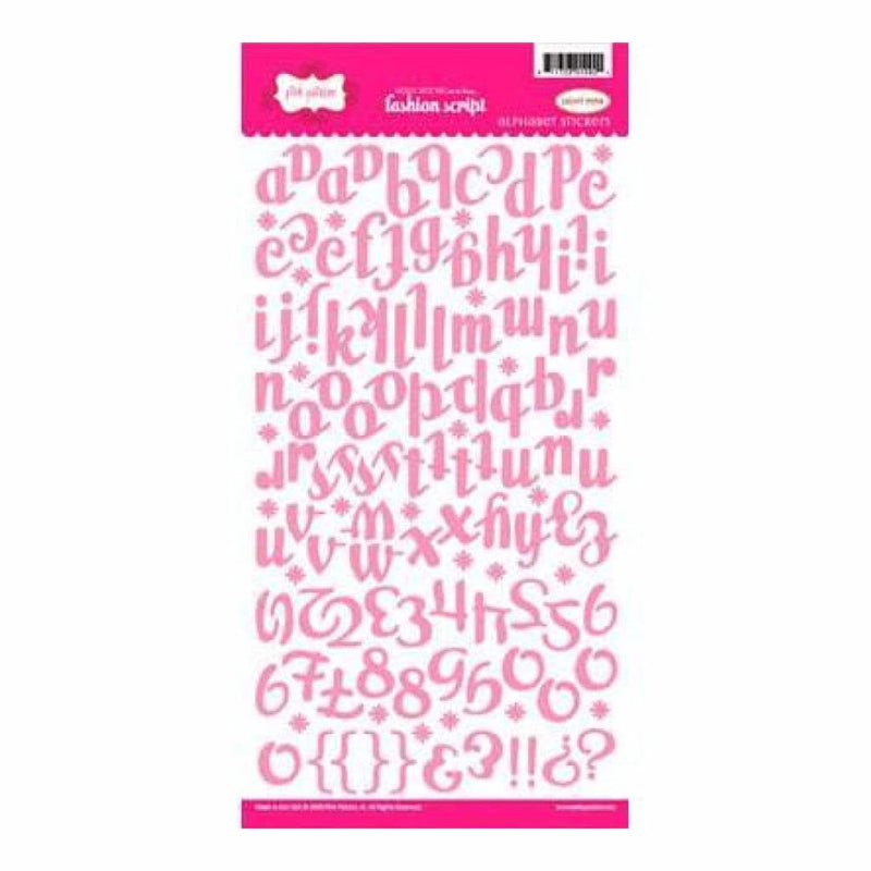 Pink Paislee - Fashion Script Alpha Stickers - Light Pink