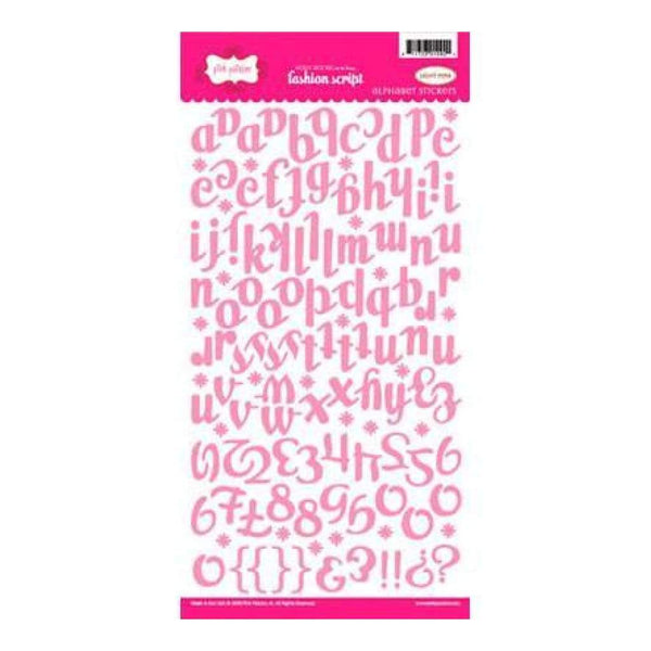 Pink Paislee - Fashion Script Alpha Stickers - Light Pink