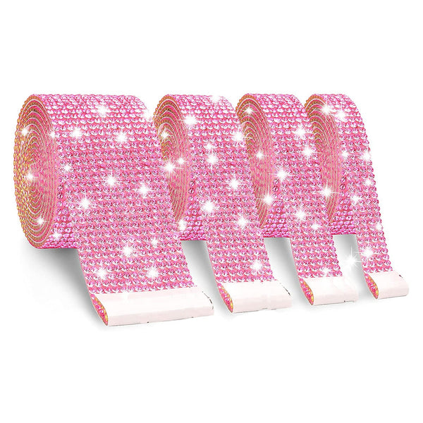 Poppy Crafts Self-adhesive Diamond Rhinestone Ribbon - Pink 4 Pack*