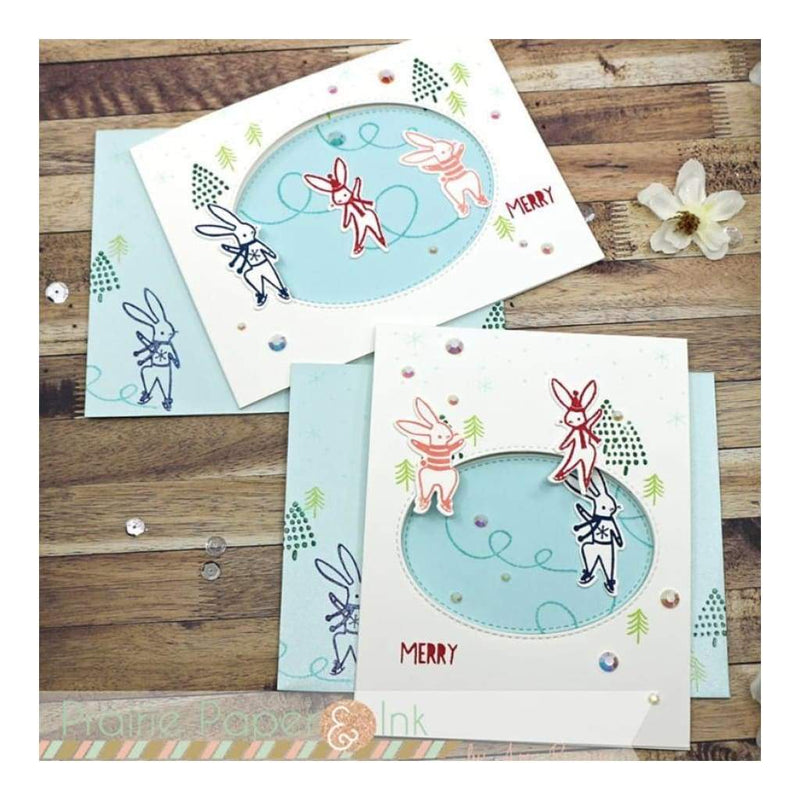 Pinkfresh Studio - Clear Stamp Set 4 inch X6 inch - Skating Bunnies*