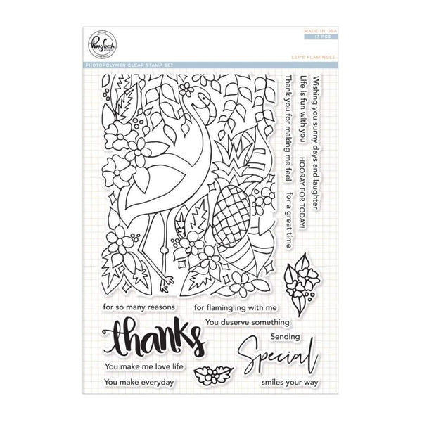 Pinkfresh Studio Clear Stamp Set 6x8inch Lets Flamingle