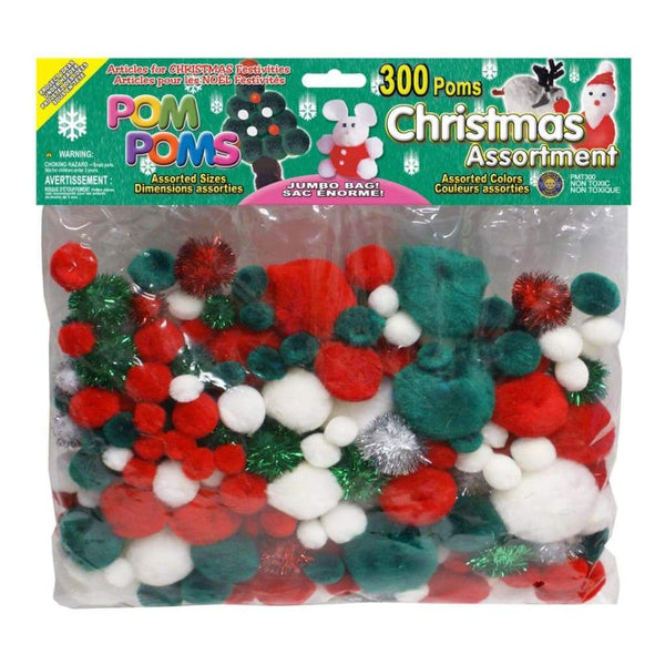Pom-Poms Assorted 300/ pack Christmas