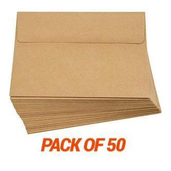 Poppy Crafts - 5X7 Kraft Envelopes - 5X7 Inches - 50 Pack