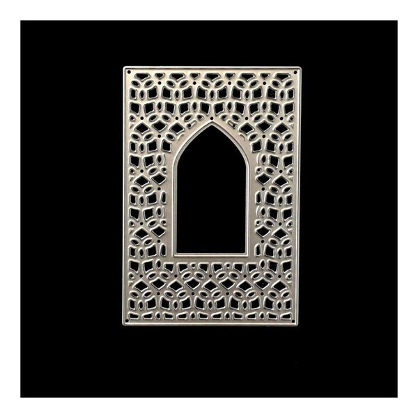 PoppyCrafts Cutting Die - Patterened Rectangle Frame Die with Arch Window