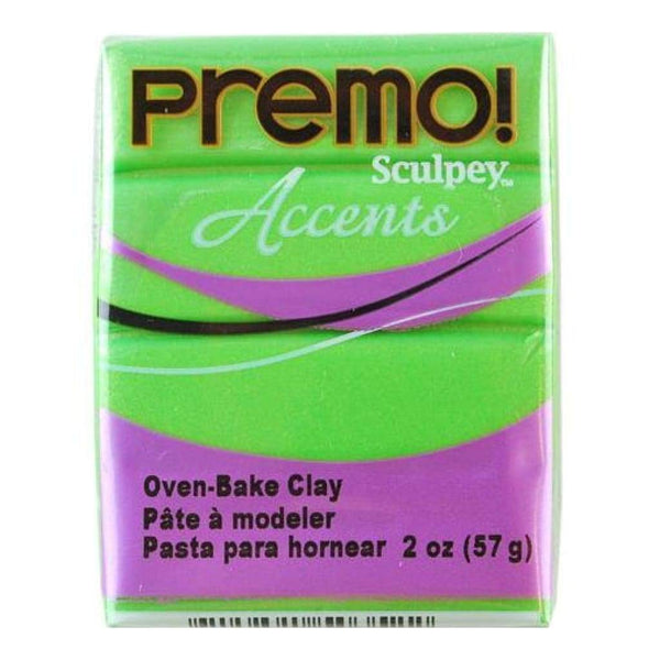 Premo Sculpey Accents Polymer Clay 2oz - Bright Green Pearl