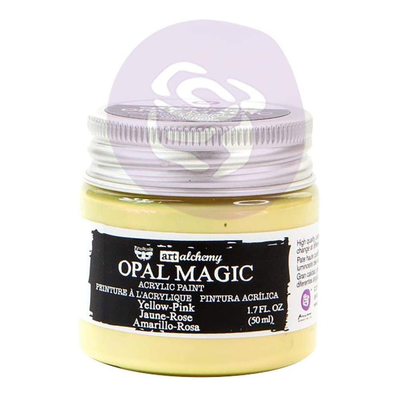 Prima Marketing Finnabair Art Alchemy Opal Magic Acrylic Paint 1.7 Fl Oz - Yellow with Pink