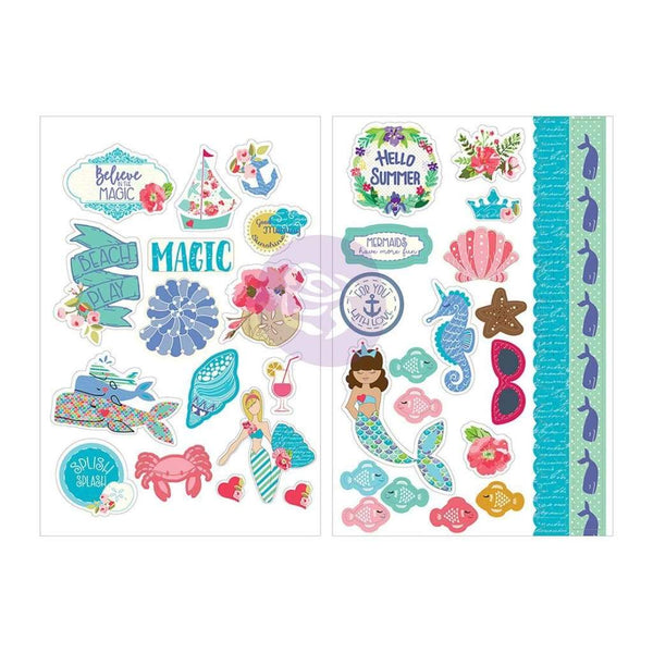 Prima Marketing - Julie Nutting Cardstock Stickers 5 inch X7 inch 2 pack Mermaid Kisses