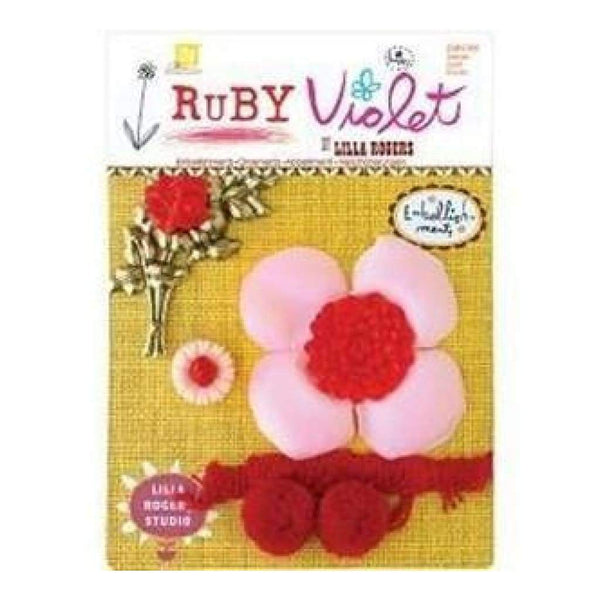 Prima Marketing  - Ruby Violet Floral Embellishments 4 Peices Per Pack