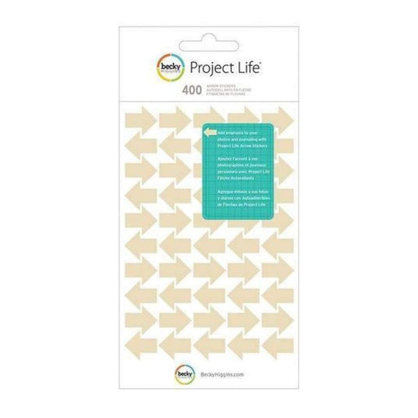 Project Life 6"X3.75" Sticker Sheets 8/Pkg Arrow - Tan