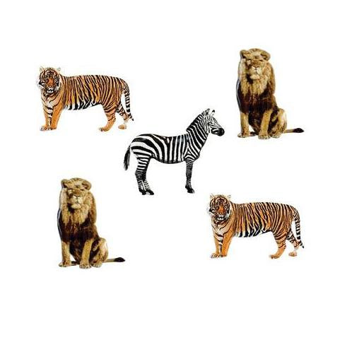Eyelet Outlet Shape Brads 12 pack - Zebra, Lion & Tiger