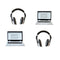 Eyelet Outlet Shape Brads 12 pack - Laptop & Headphone