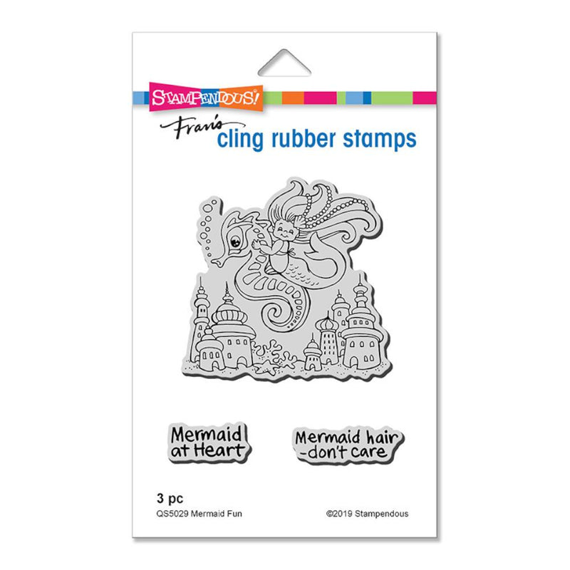 Stampendous - Cling Mounted Rubber Stamps - Mermaid Fun