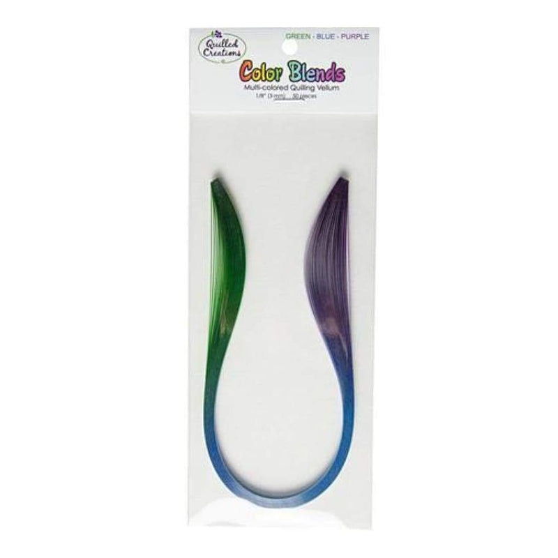 Quilling Paper Color Blends .125 Inch  50 Pack - Green Blue Purple