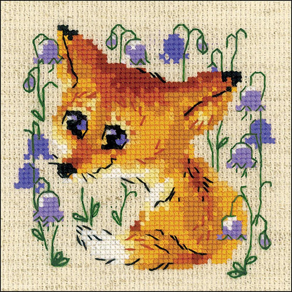 RIOLIS Counted Cross Stitch Kit 5 inch X5 inch Little Fox (14 Count)