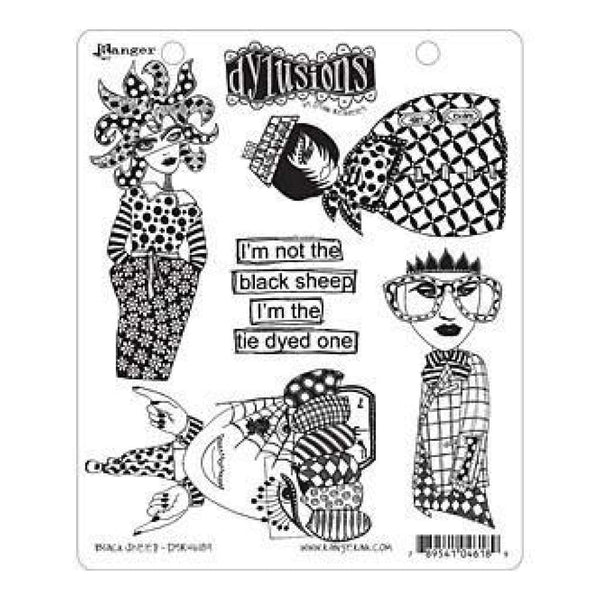 Ranger - Dyan Reaveley: Dylusions Cling Rubber Stamp Set - Black Sheep