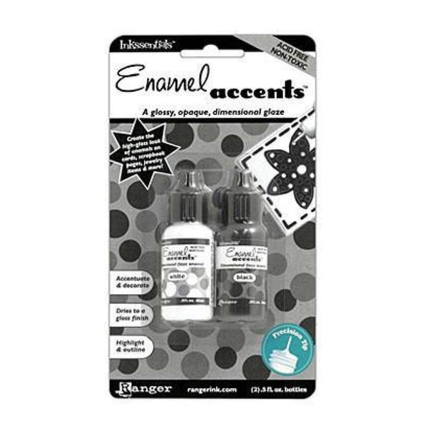Ranger Enamel Accents - Black & White 0.5Oz Bottles