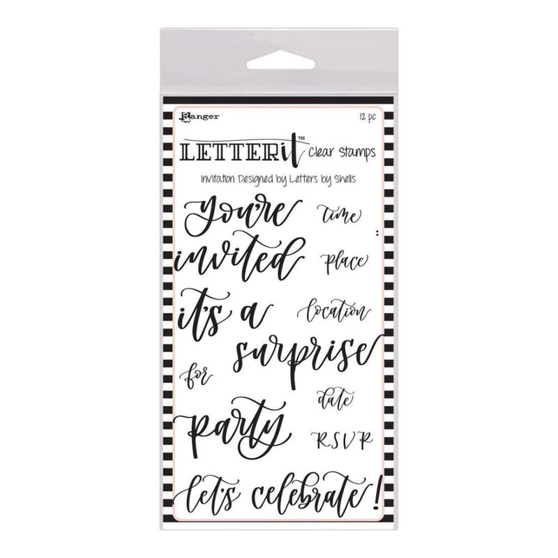 Ranger Letter It Clear Stamp Set 4" X 6" Invitation