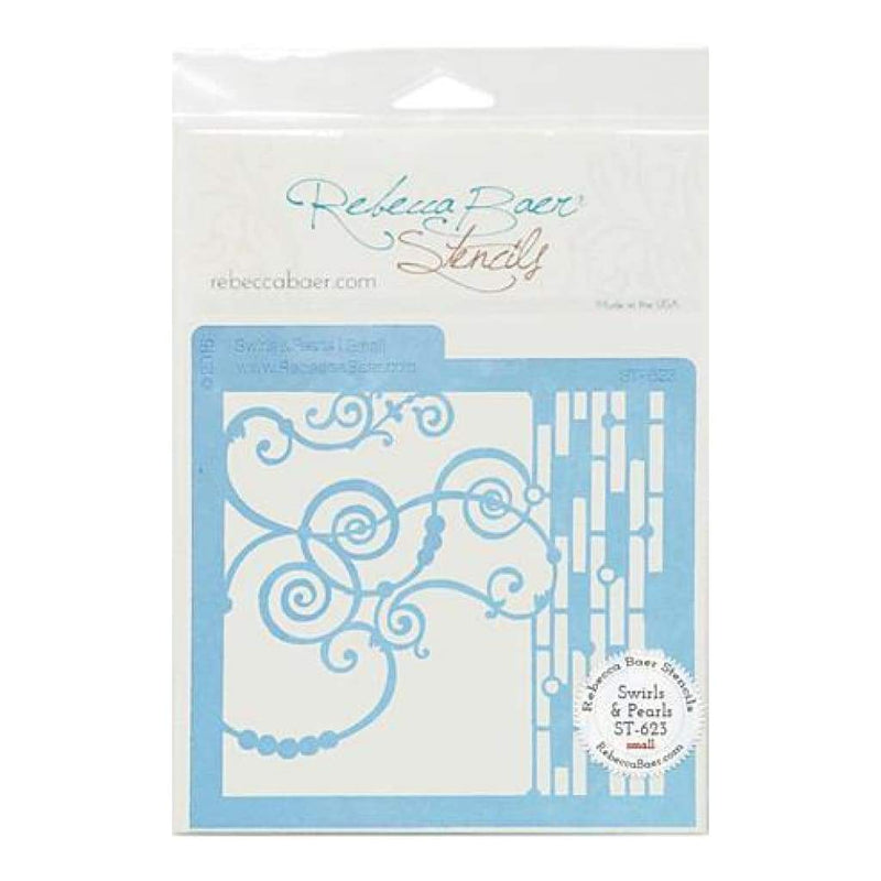 Rebecca Baer Stencil 5.75Inch X5.75Inch  Swirls & Pearls