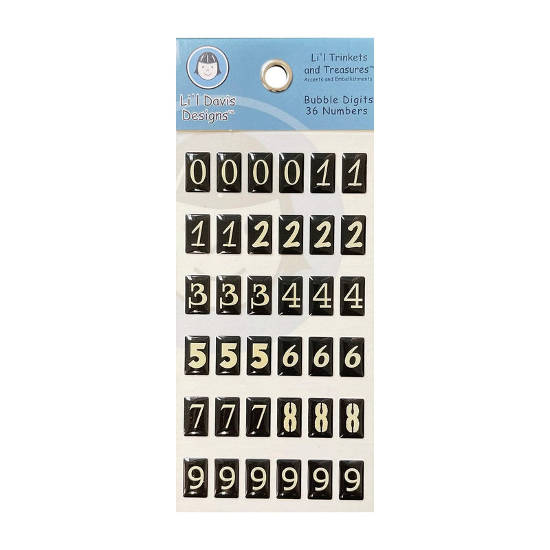 Lil Davis Designs Bubble Digit Stickers - Rectangle