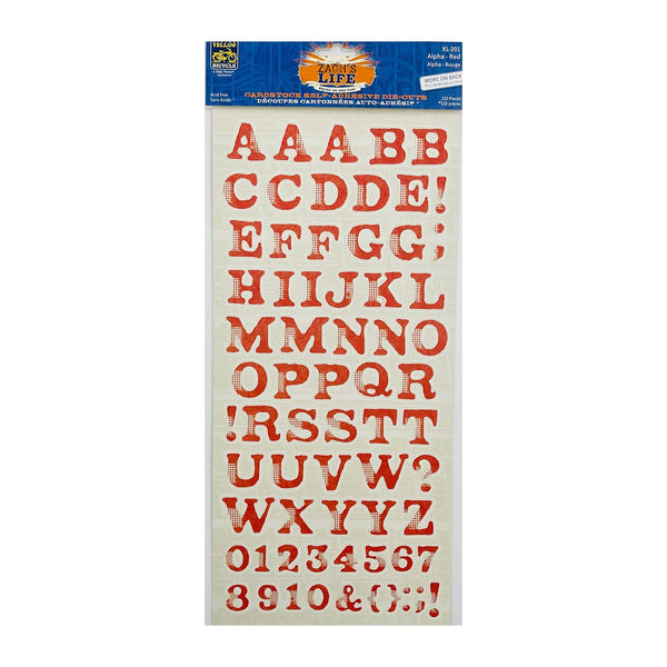 Cardstock Alpha Stickers Red*