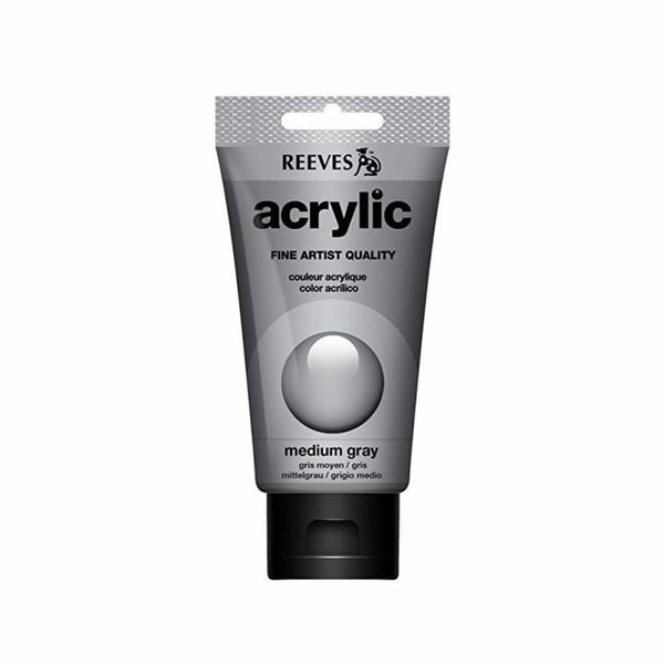 Reeves - Acrylic Paint 75ml - Medium Grey 600