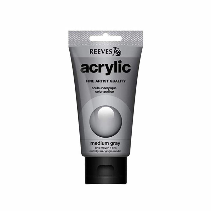 Reeves - Acrylic Paint 75ml - Medium Grey 600