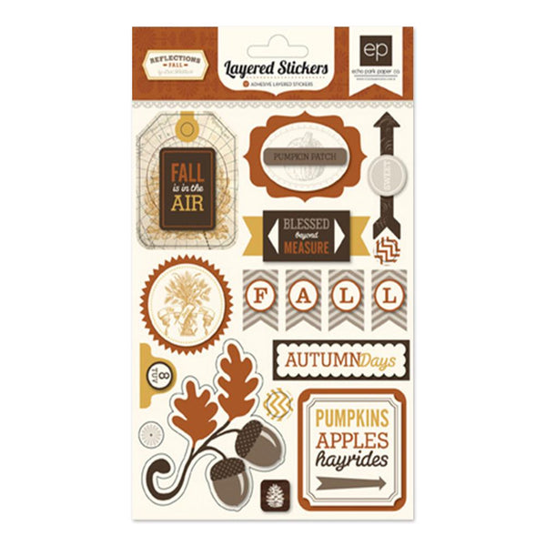 Echo Park - Reflections Collection - Fall - Layered Cardstock Stickers