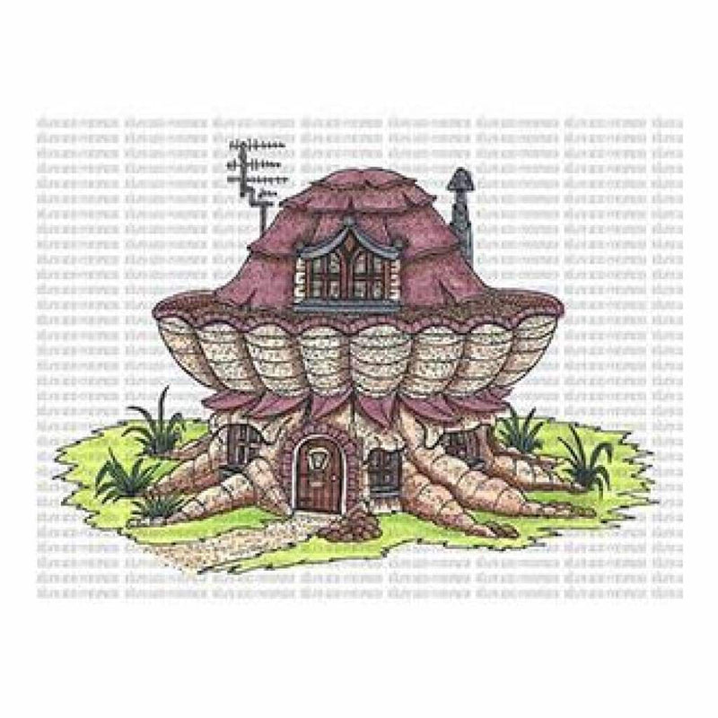 Riley & Company Mushroom Lane Cling Stamp 3.5 Inch X4.5 Inch House 2