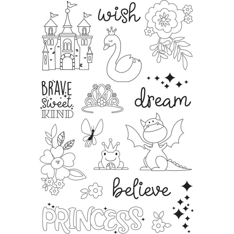 Simple Stories Little Princess Photopolymer Clear Stamps Make A Wish