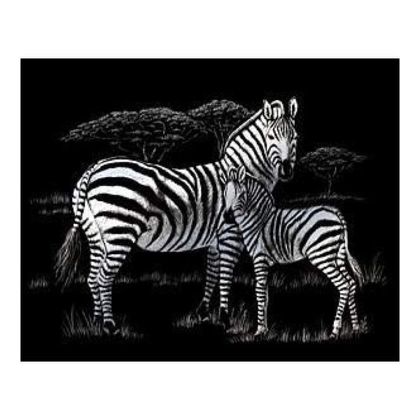 Royal Brush - Silver Foil Engraving Art Kit 8In. X10in.  Zebras