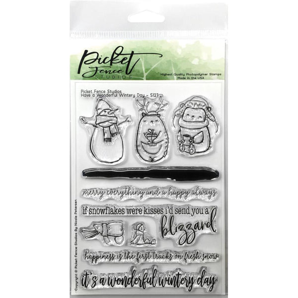 Picket Fence Studios 4 inchX8 inch Stamp Set Have A Wonderful Wintery Day