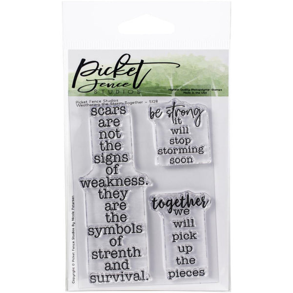 Picket Fence Studios 4 inch X6 inch Stamp Set Weathering The Storm