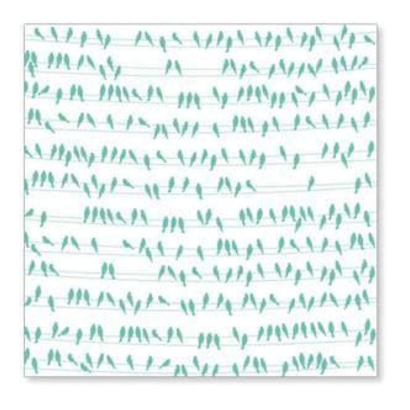 Sale Item - Hambly Screen Prints - Birds On Wire Overlay - Antique Teal  - Singl