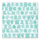 Sale Item - Hambly Screen Prints - Printer's Type Overlay - Antique Teal Blue  -