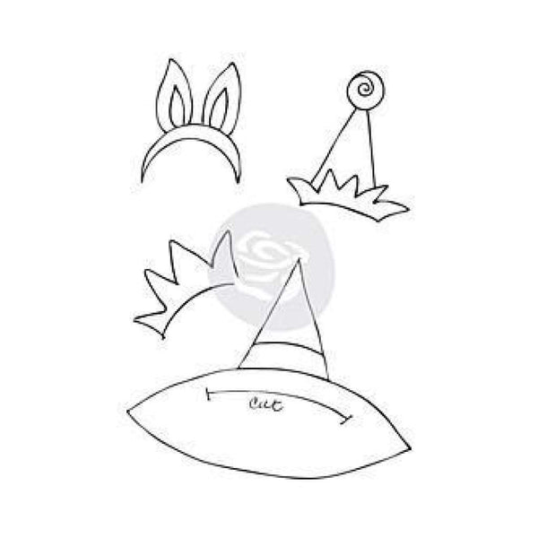 Sale Item - Prima Marketing - Julie Nutting Mixed Media Cling Rubber Stamps 3.5In. X5in.  Hats