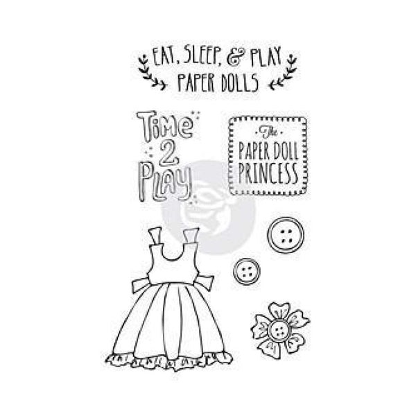 Sale Item - Prima Marketing - Julie Nutting Mixed Media Cling Rubber Stamps 4In. X6in.  Play Time